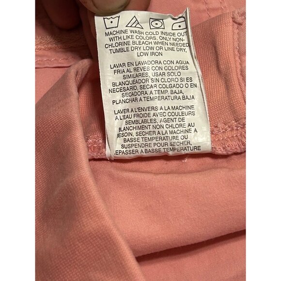 Lee brand 18 Regular womens peach orange cotton spandex cropped cargo pants pock - Picture 2 of 5
